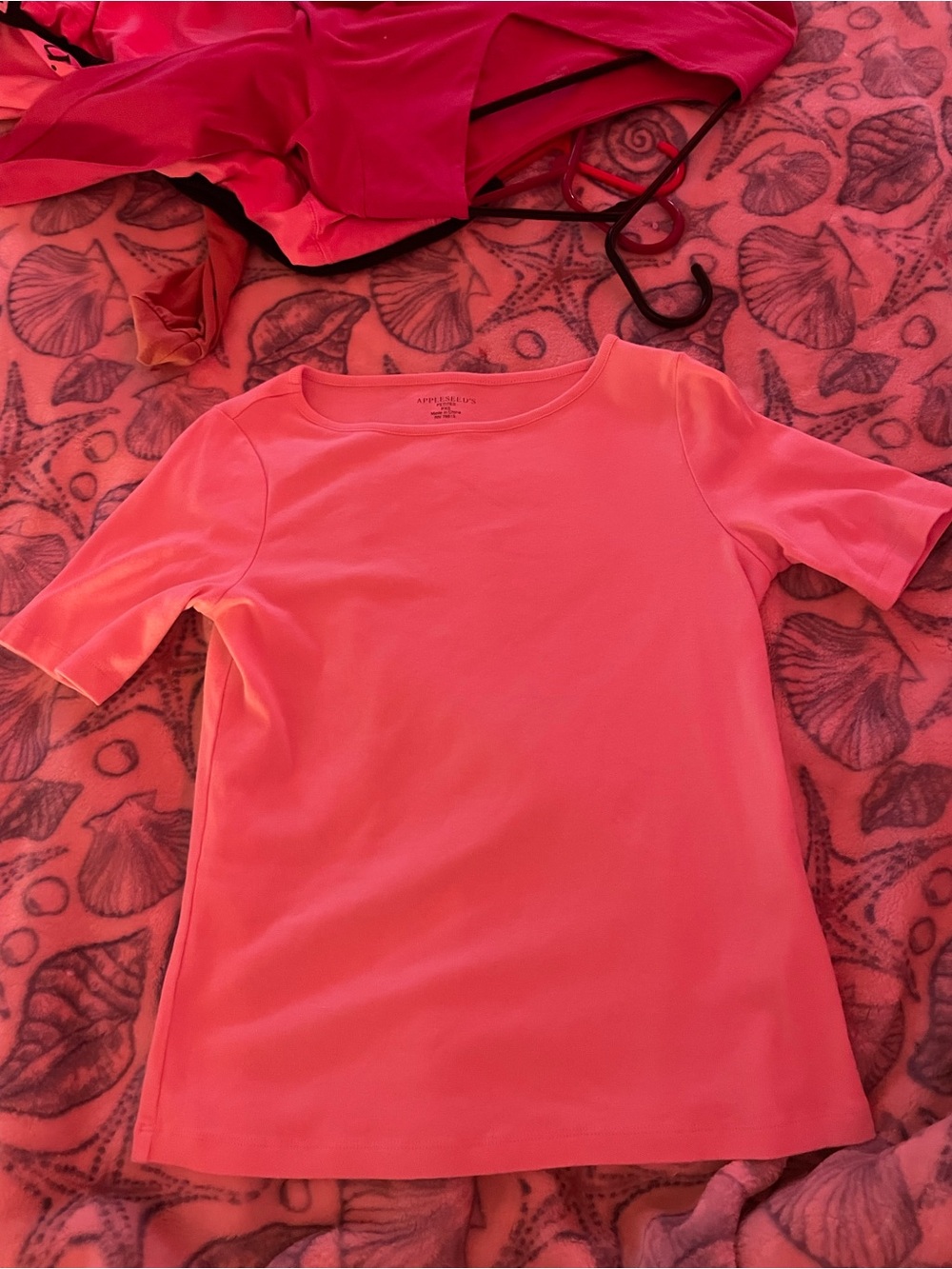 Solid Coral Pink Short Sleeve Tee